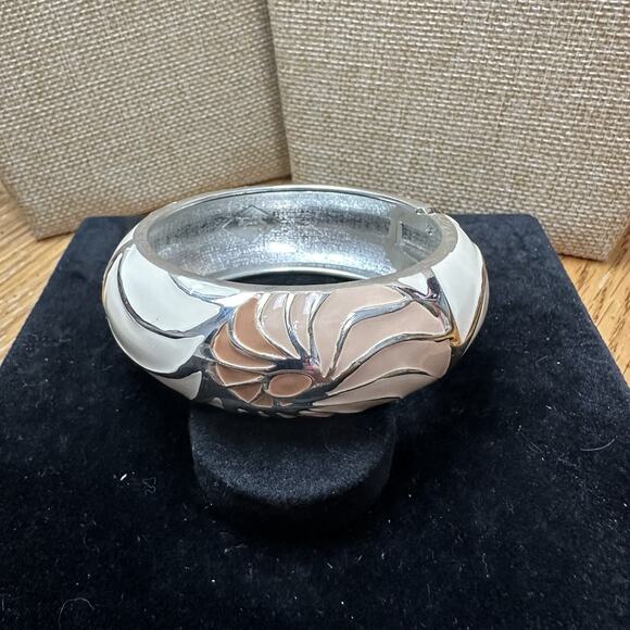 Sequin Nordstrom Multicolo Silver Tone Statement Enamel Bangle Bracelet # 522 - Picture 2 of 3